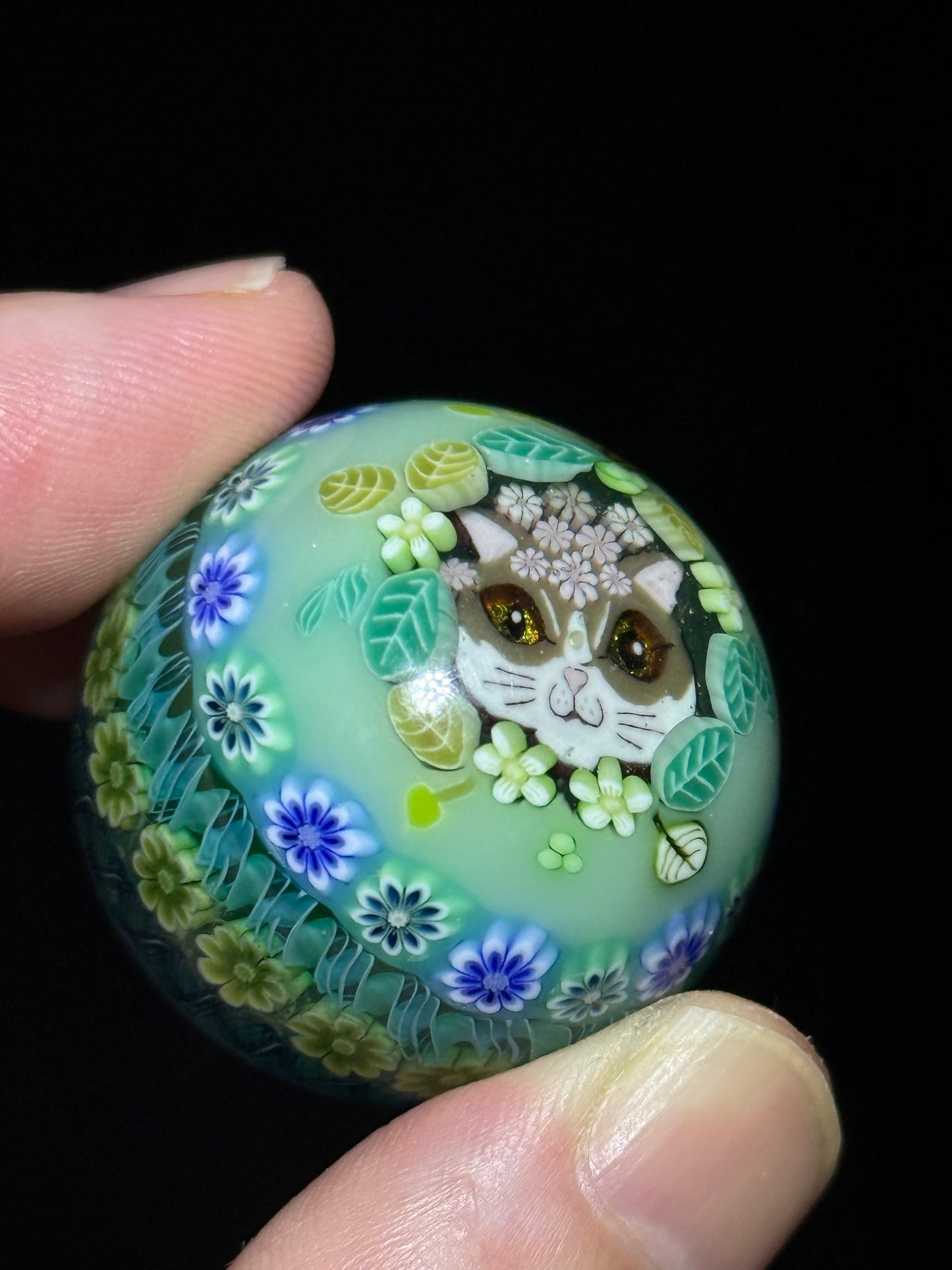 Floral Cat Marble by Akiko Furuki