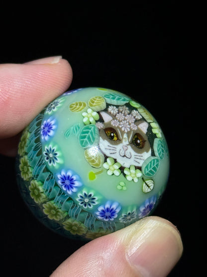 Floral Cat Marble by Akiko Furuki