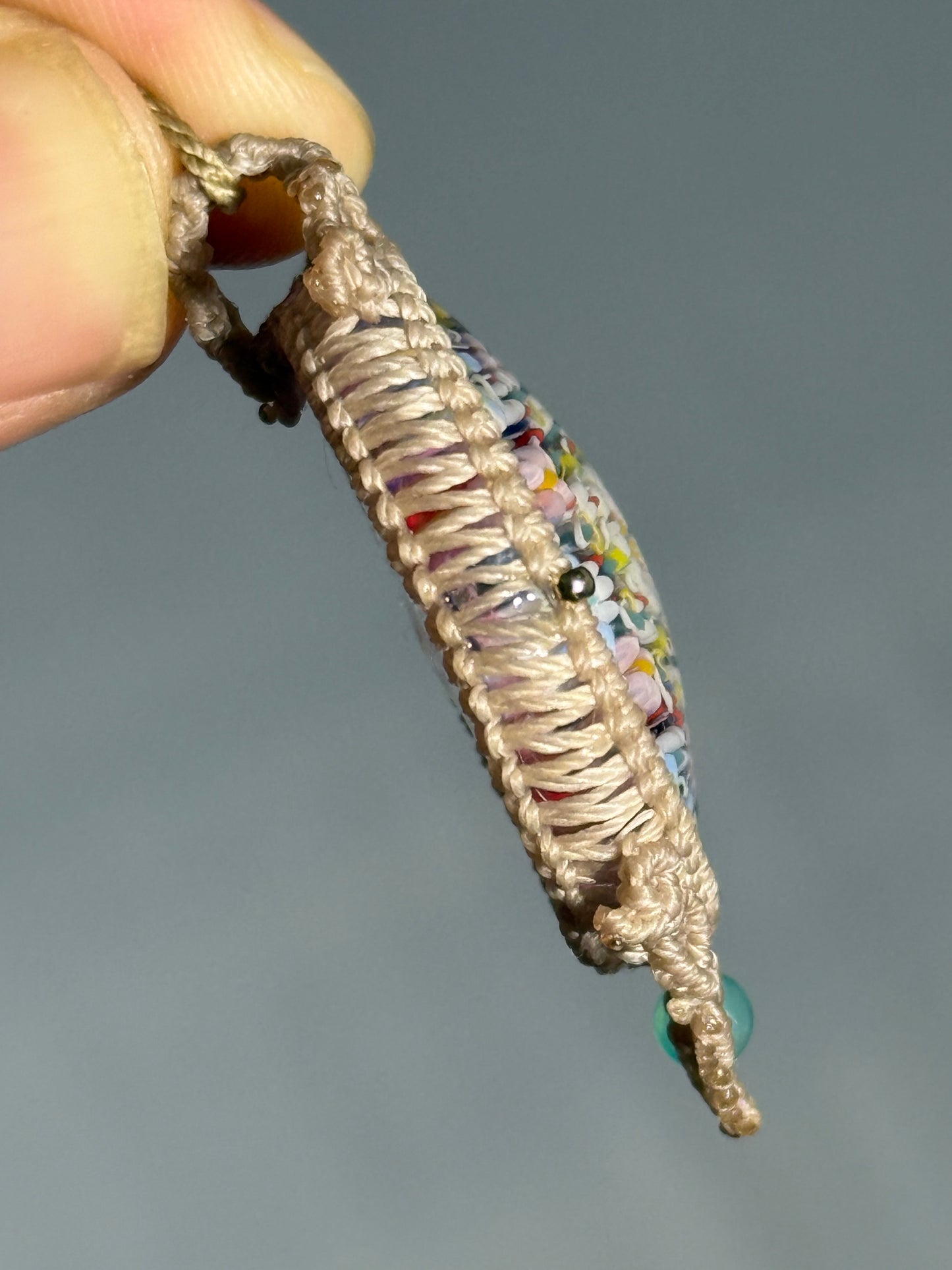 Tomomi Handa Pendant w/ custom macrame necklace
