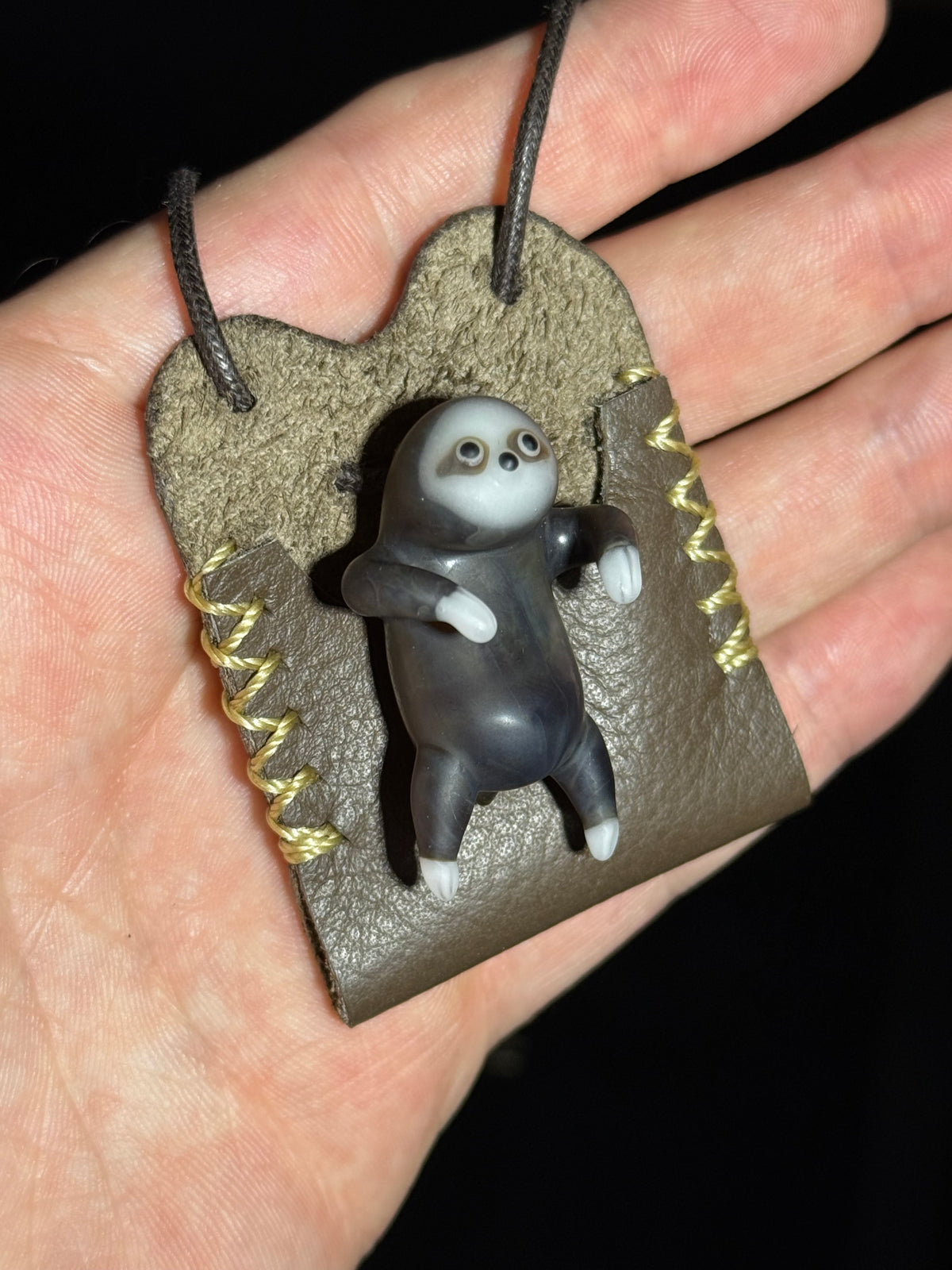 Sloth pendant by Chieko Taniguchi