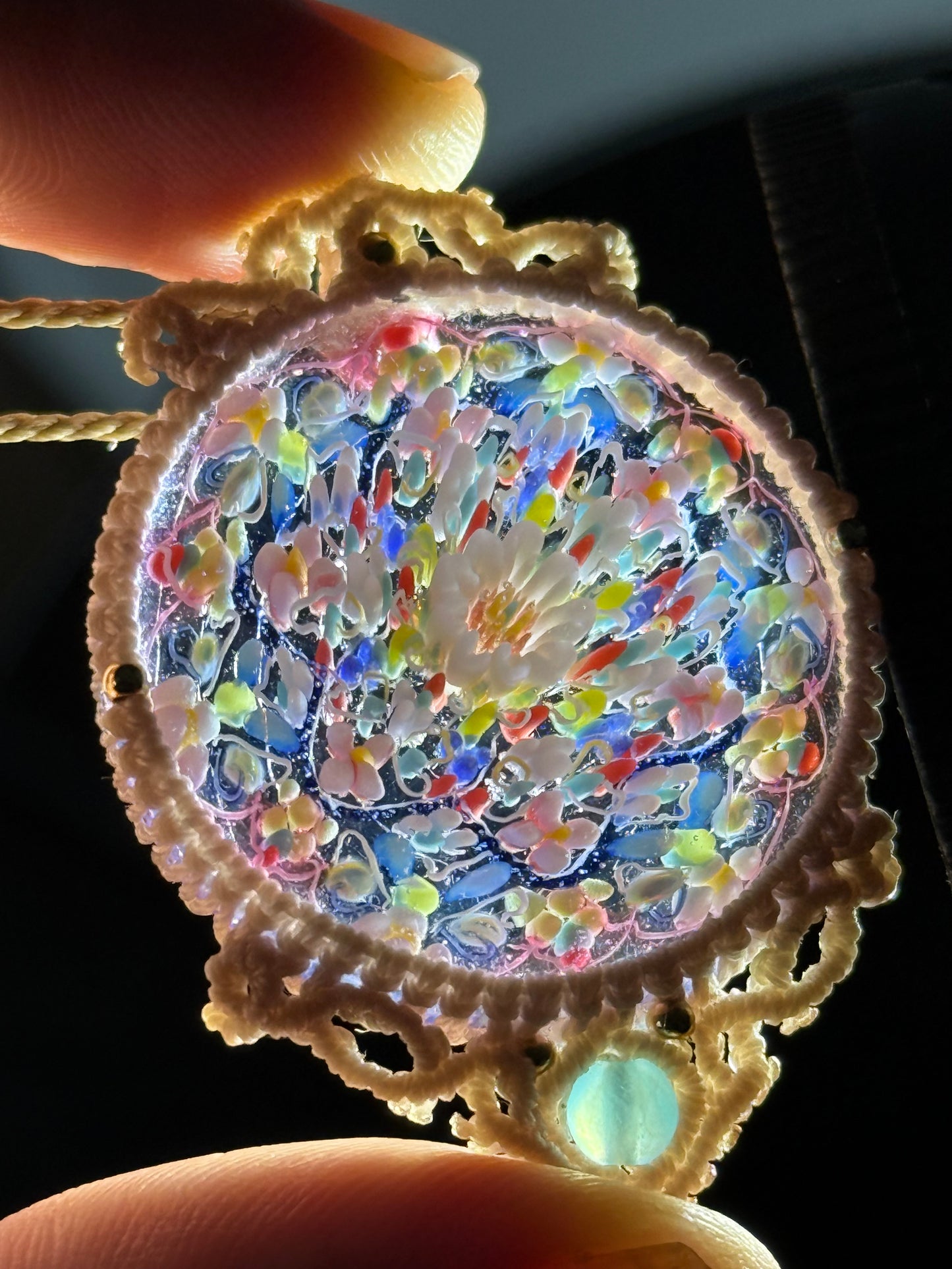 Tomomi Handa Pendant w/ custom macrame necklace