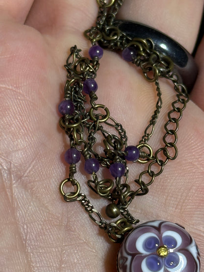 Pendant with Amethyst chain by Akiko Furuki