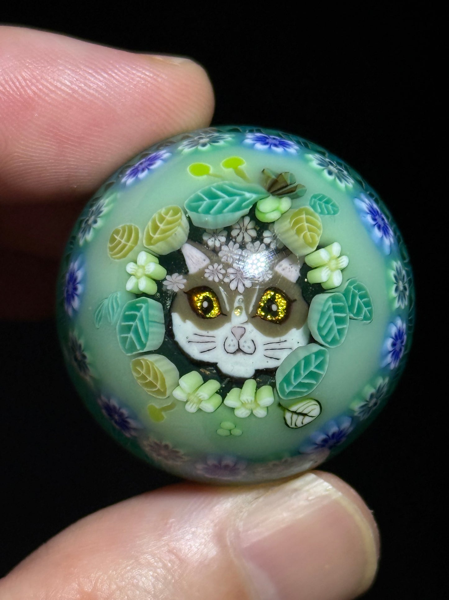 Floral Cat Marble by Akiko Furuki