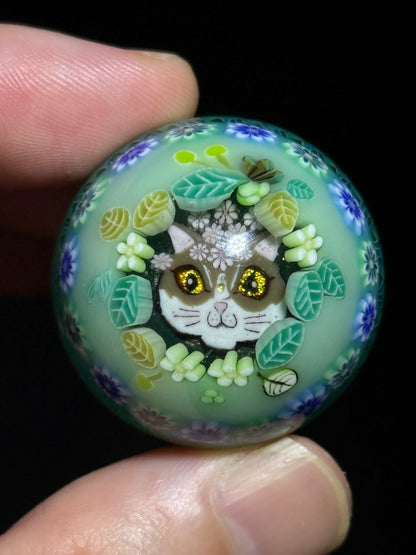 Floral Cat Marble by Akiko Furuki