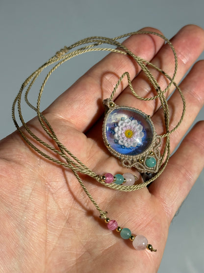 Tomomi Handa Pendant w/ custom macrame necklace