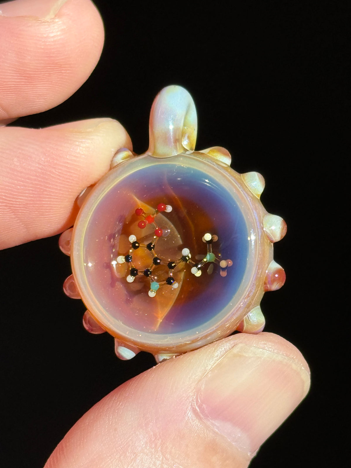 Dan Hoffman Glass Molecule Pendant: Psilocybin