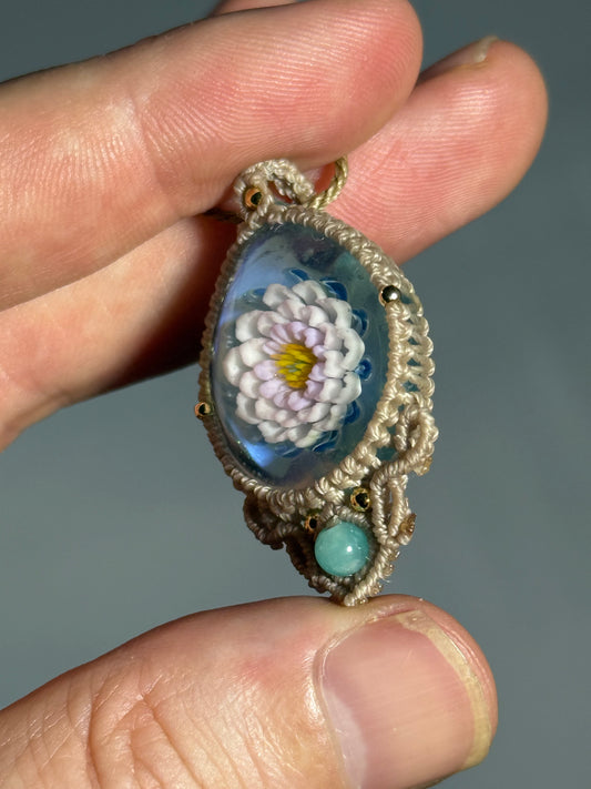 Tomomi Handa Pendant w/ custom macrame necklace