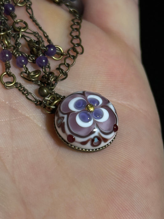 Pendant with Amethyst chain by Akiko Furuki