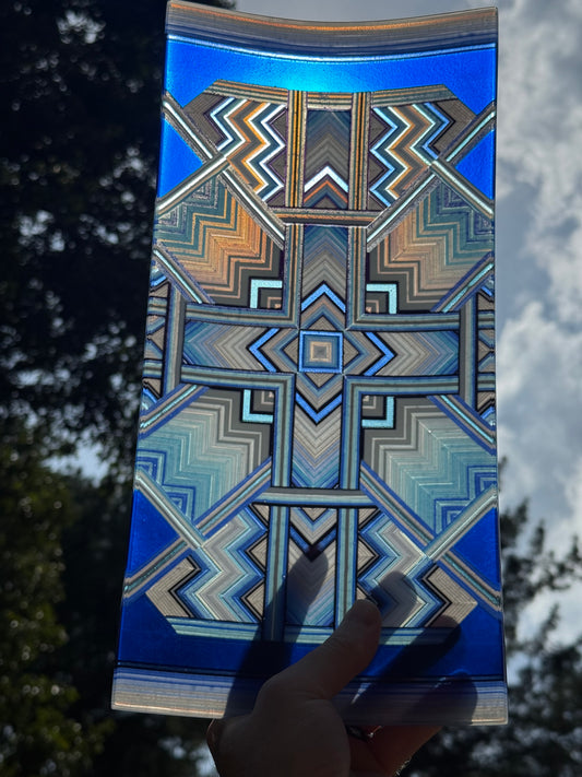 Fused glass plate by Ian Chadwick